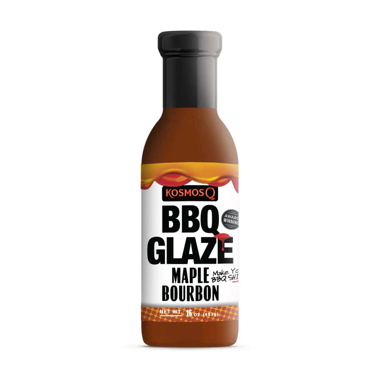 Bold BBQ glaze sauce with maple bourbon flavor, perfect for grilling and marinades.